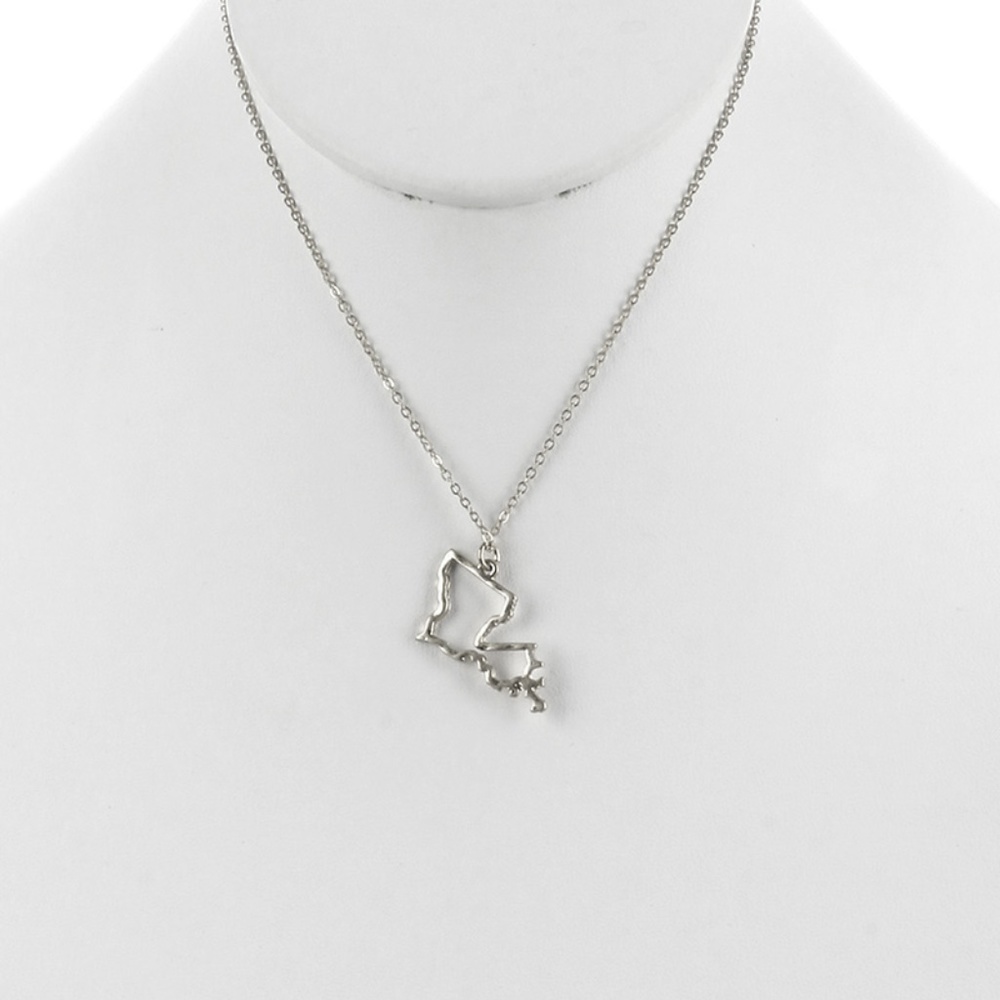 State of Louisiana Necklace/Pendant Silver Tone